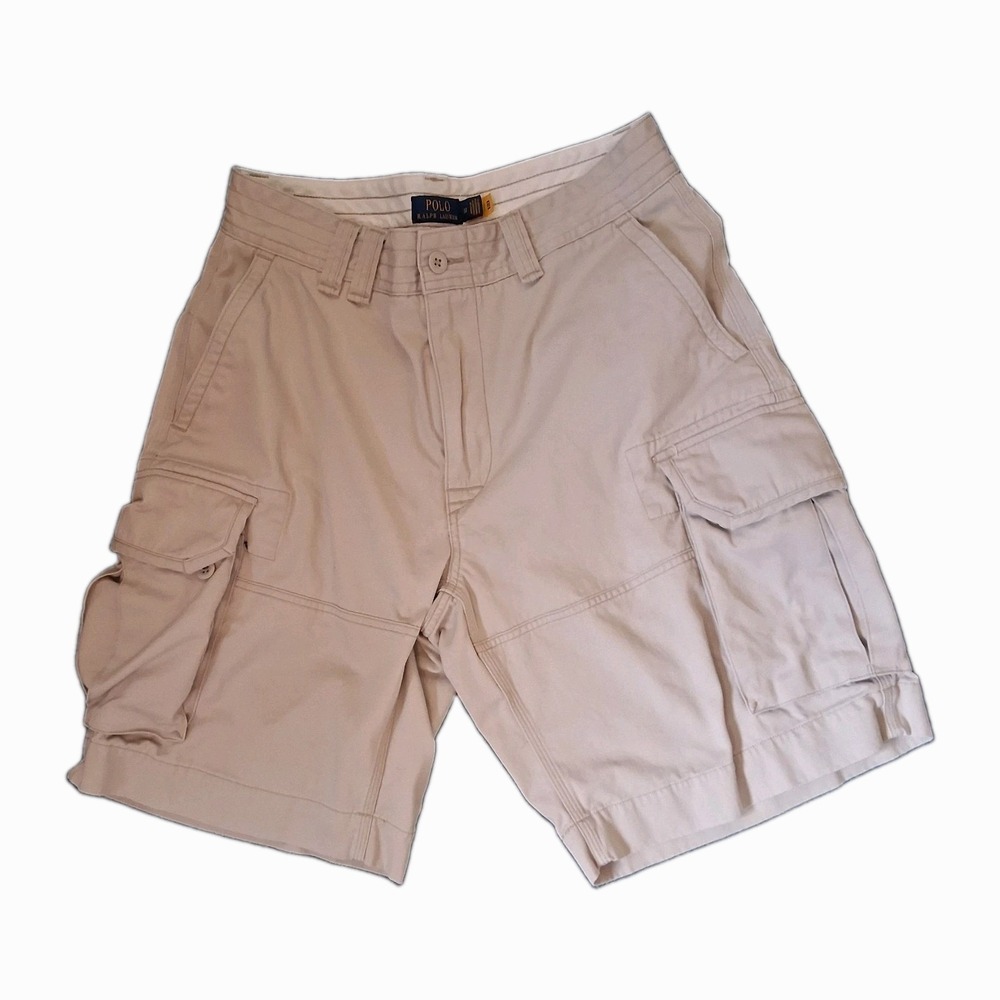 Polo Ralph Lauren Men's Size‎ 33 X 10" Khaki Geller Cargo Classic Chino Shorts